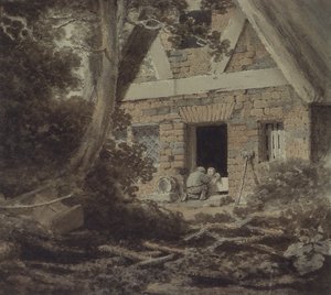 Bir Kulübe Kapısında Sahne by Rev. William Bree